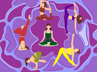 Obraz na płótnie Canvas yoga person pose vector