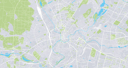 Urban vector city map of Kharkiv, Ukraine, Europe