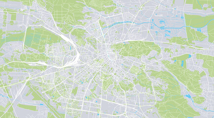 Fototapeta premium Urban vector city map of Lviv, Ukraine, Europe