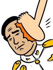 cartoon of kick a bad man