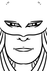 black and white of face man cartoon