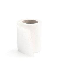 white toilet paper roll isolated on white background