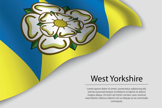 Wave flag of West Yorkshire is a county of England. Banner or ribbon