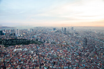 Istanbul city and the sea of marmara aerial view