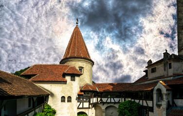 Bran Castle. Vampire Residence of Dracula in the forests of Romania	