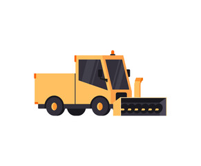 Snowplow truck colorful icon or symbol flat vector illustration isolated.