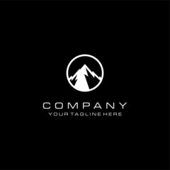 Mountain Logo. Flat design logo template. Vector Illustration.