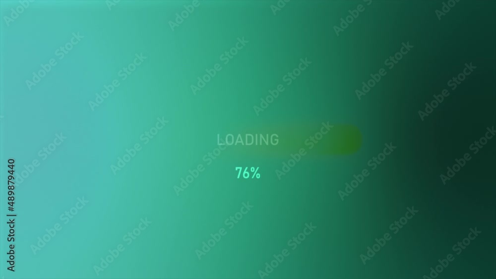 Aufkleber green slightly transparent background. motion. loading from zero percent on top of which is written 