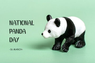 National Panda Day 16 March celebrate fluffiest, bamboo-munching bears that are source of national pride for China. That's why it is important to protect panda and its environment. Greeting card