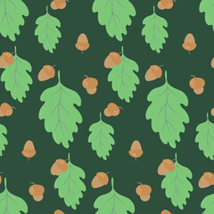 Seamless pattern with forest plant elements. vector