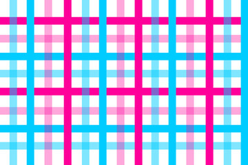 Blue and pink plaid background.
