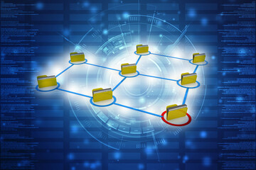 3d illustration of Data sharing concept