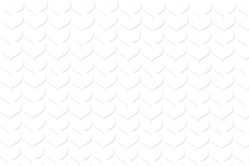 White heart shape background with shadow On a white background.