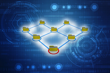 3d illustration of Data sharing concept