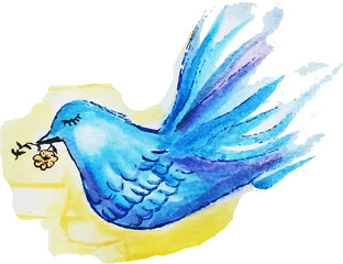 peace dove watercolor vector symbol