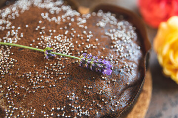 Lawender chocolate cake