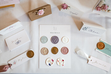 Beautiful coloured wax seals for envelopes and invitations