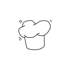 Chef cook hat cuisine and restaurant logo doodle vector illustration isolated.