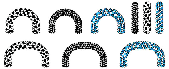 Balloon Arch / Arc Clipart Set - Outline, Silhouette and Color © ATerra