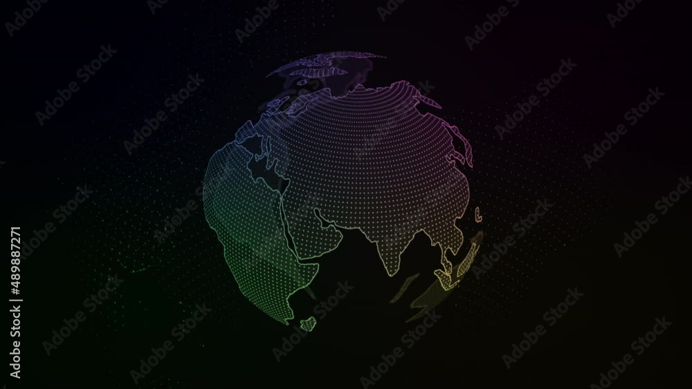 Poster the silhouette of the earth in abstraction. motion. a bright illuminated silhouette with a bright hi