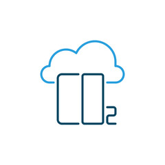 CO2 with Cloud vector Carbon Dioxide colored icon