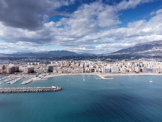 Fototapeta premium aerial view of the cos de del sol coastline