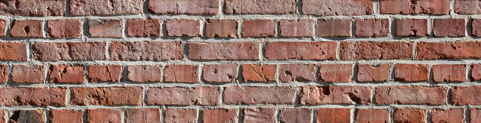 texture of old grunge red brick wall background	
