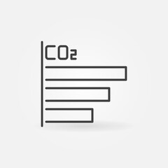 Carbon Dioxide CO2 Bar Chart vector concept line icon