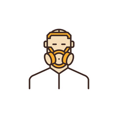 Man with Gas Mask vector concept colored icon