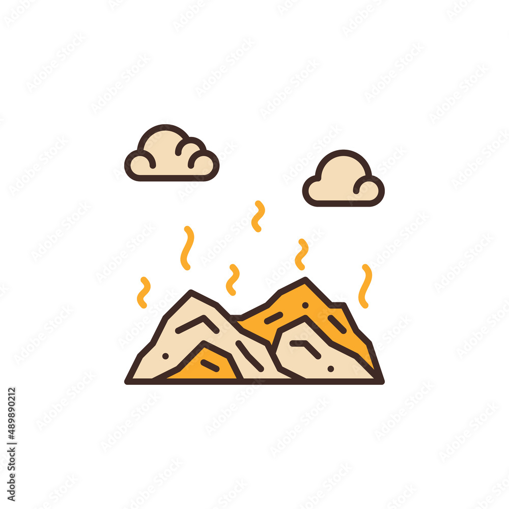 Poster dump colored icon. vector garbage and pollution symbol