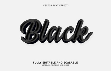 editable text effect, Black style