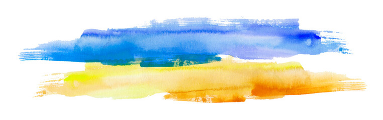 The symbol of Ukraine's independence is the blue-yellow flag. National flag of the country of Ukraine in watercolor style