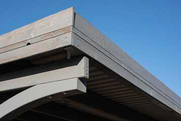 detail of the roof of a carport