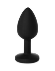 Black anal plug on white background. Sex toy