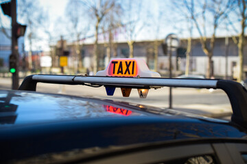 Taxi car in Paris in France