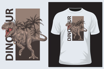 Dinosaur T-Rex illustration, tee shirt graphics, typography, hand drawing