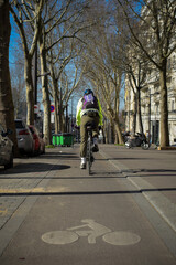 view of a cycle path in Paris