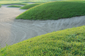 golf course sandpit background,Obstacle bunkers are used for golf tournaments
