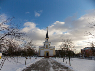 Fototapeta na wymiar Picturesque landscape of a religious church