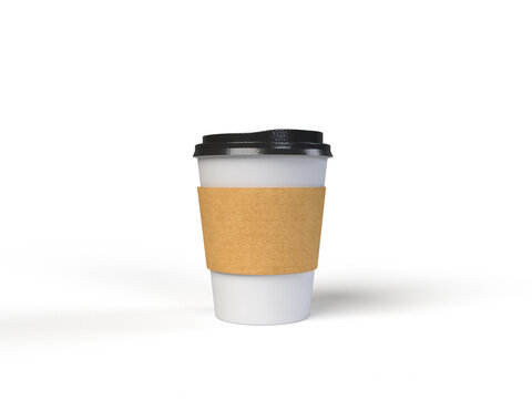 Coffee cup isolated on white background 3D RENDERING
