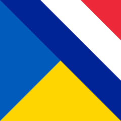 harmony icon of ukraine and france flags. vector illustration 