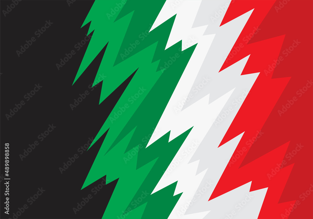 Poster abstract background with spikes and zigzag pattern and with italian color theme