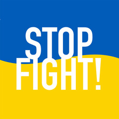 Stop Fight lettering on wavy flag badge.