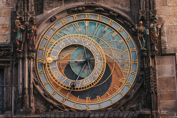 Astronomic clock in old town square in Prague, Czech Republic