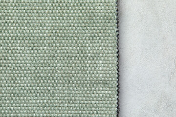 Fototapeta premium Masterly fabric background in new olive colour. Seamless square texture, tile ready