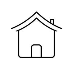 linear home icon on white background