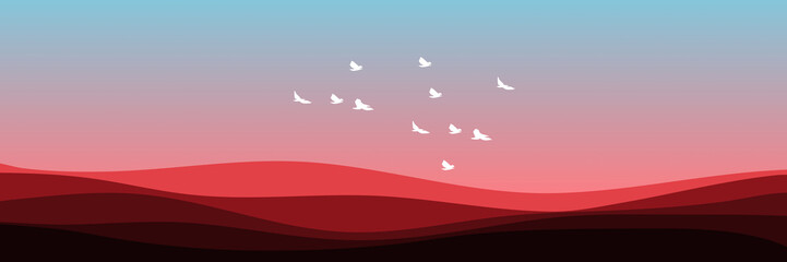 landscape flat design vector illustration good for web banner, ads banner, tourism banner, wallpaper, background template, and adventure design