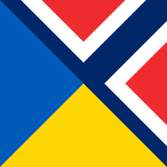 harmony icon of ukraine and norway flags. vector illustration 
