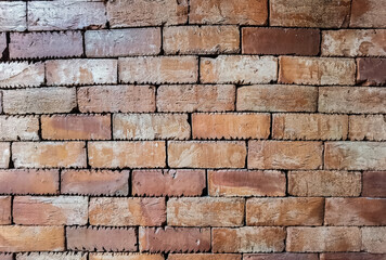 Brown brick wall. Texture of brown brick wall pattern background. Abstract wallpaper texture with old and vintage style pattern. Home or office design backdrop. Outstandingly beautiful architecture.