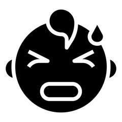 ANXIOUS glyph icon,linear,outline,graphic,illustration